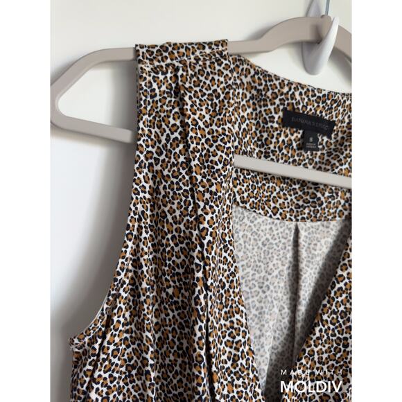 Banana Republic leopard Print Jumpsuit Animal Print NWOT Size 8 Summer Party - Picture 6 of 9